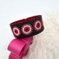 Preview: Armband in schwarz/rot, Echt-Leder, 24cm lang